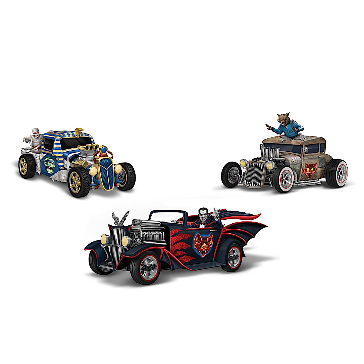 HandPainted Monster Garage Sculpture Collection Featuring A Dracula